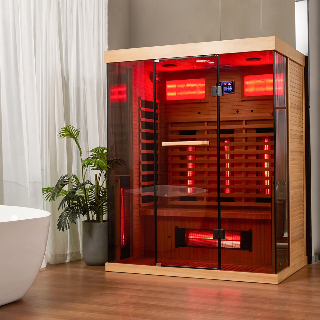 Allgoodsmarketstore Infrared Sauna 3 Person with Full Spectrum Heaters for Home or Gym
