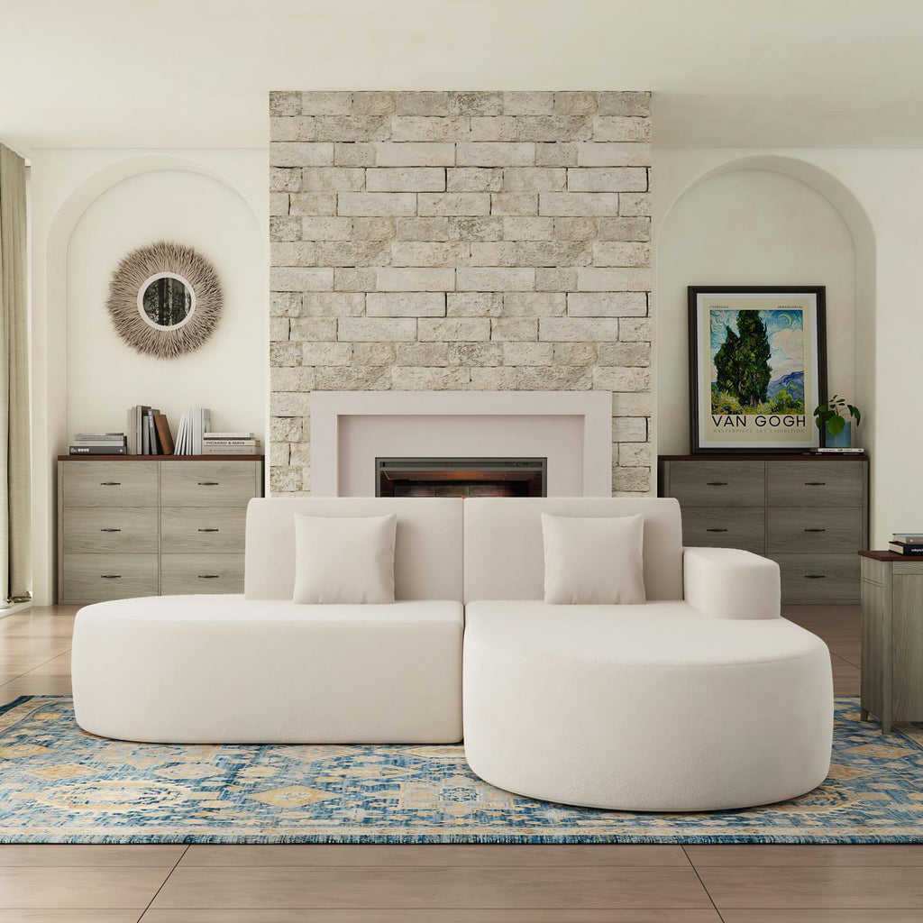 Allgoodsmarketstore Modern L-Shape Sectional Sofa with Chaise Lounge,Boneless L Shape Sofa with Deep Seat, Beige