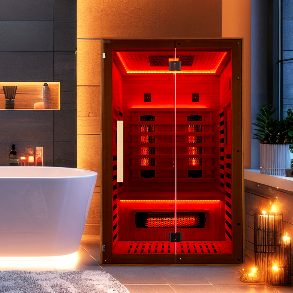 Allgoodsmarketstore Infrared Sauna 2 Person with Versatile Infrared Heating Panels