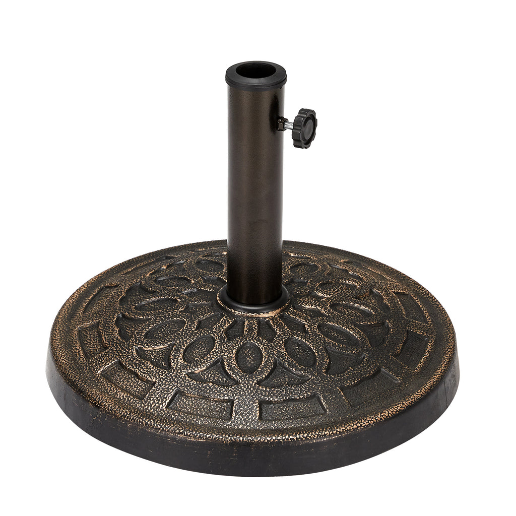Allgoodsmarketstore 30 lbs Heavy Duty Round Antiqued Umbrella Base for 1.5“ or 1.9” Poles, for Outdoor, Lawn, Deck, Poolside & Patio Umbrella Stands