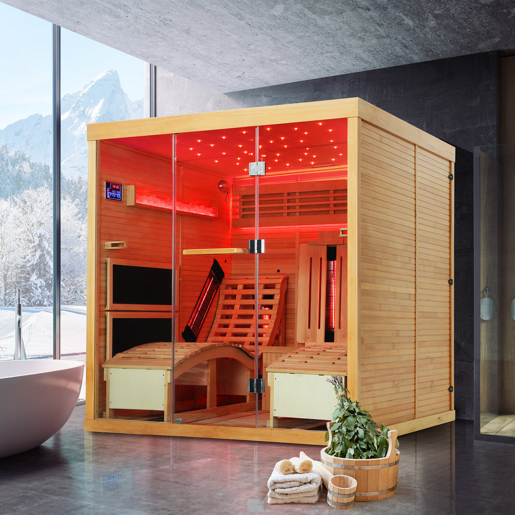 Allgoodsmarketstore Luxurious Infrared Sauna 2 Person with Comfortable Sauna Chair