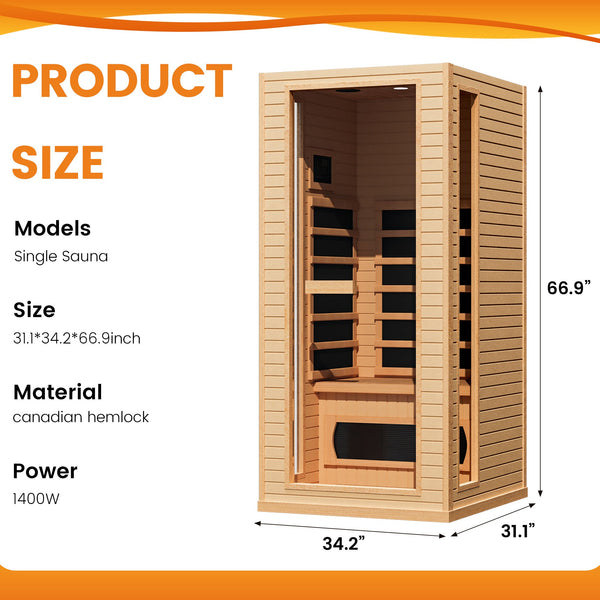 Allgoodsmarketstore Small Infrared Sauna for Home or Gym