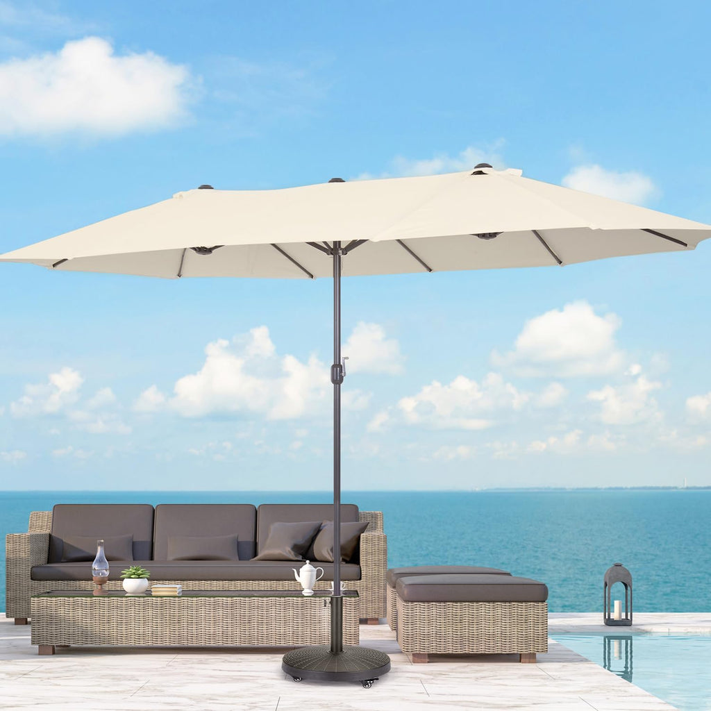 Allgoodsmarketstore 52LBS Umbrella Base, Resin Umbrella Holder for Patio Deck Porch Poolside (Bronze)