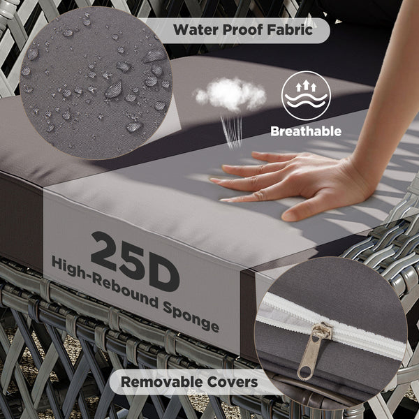 Allgoodsmarketstore 7 Piece Patio Furniture Set, Rattan Outdoor Sectional for Deck Backyard Porch (Gray)