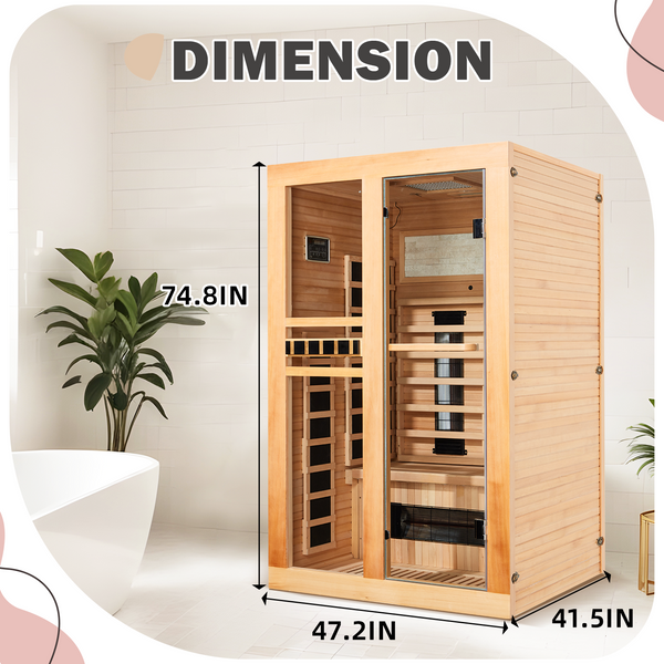 Allgoodsmarketstore 2 Person Infrared Sauna with Red Light Therapy, Himalayan Salt, Full Spectrum Heating & Chromotherapy
