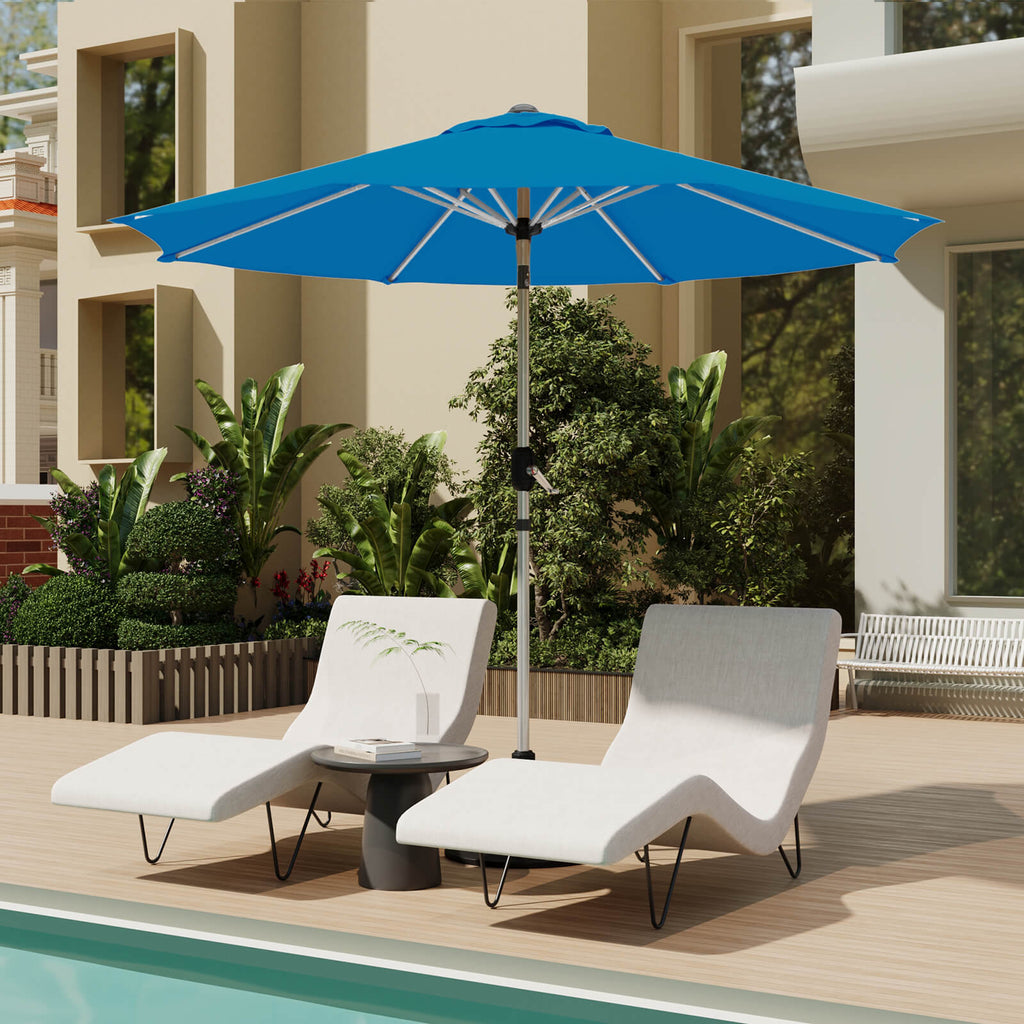 Allgoodsmarketstore 10FT Aluminum Outdoor Patio Umbrella with Push Button Tilt Function, Royal Blue