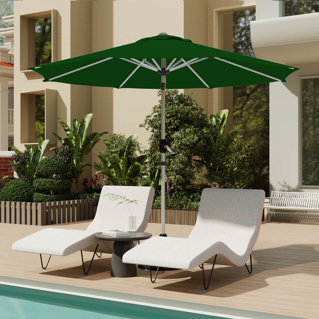 Allgoodsmarketstore 10FT Aluminum Outdoor Patio Umbrella with Push Button Tilt Function, Green