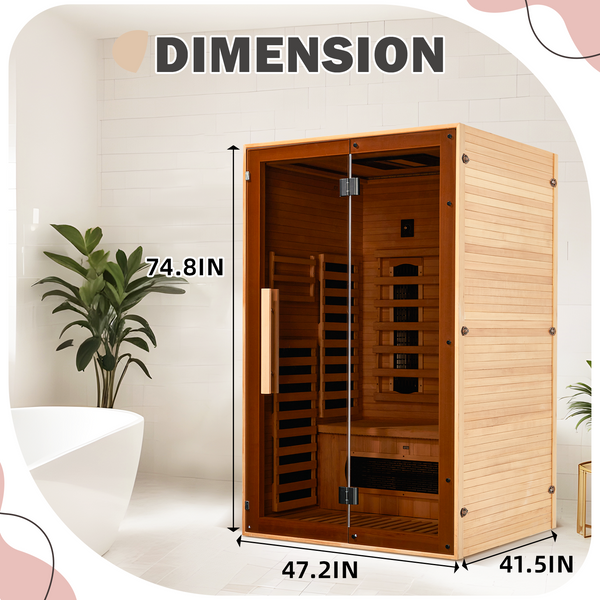 Allgoodsmarketstore Infrared Sauna 2 Person with Versatile Infrared Heating Panels