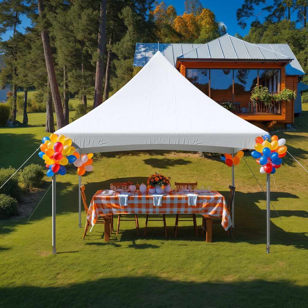 Allgoodsmarketstore 15x15 Ft Heavy Duty Tent Outdoor Wedding Tent Waterproof Patio Event Tents For Parties Holiday BBQ Events White