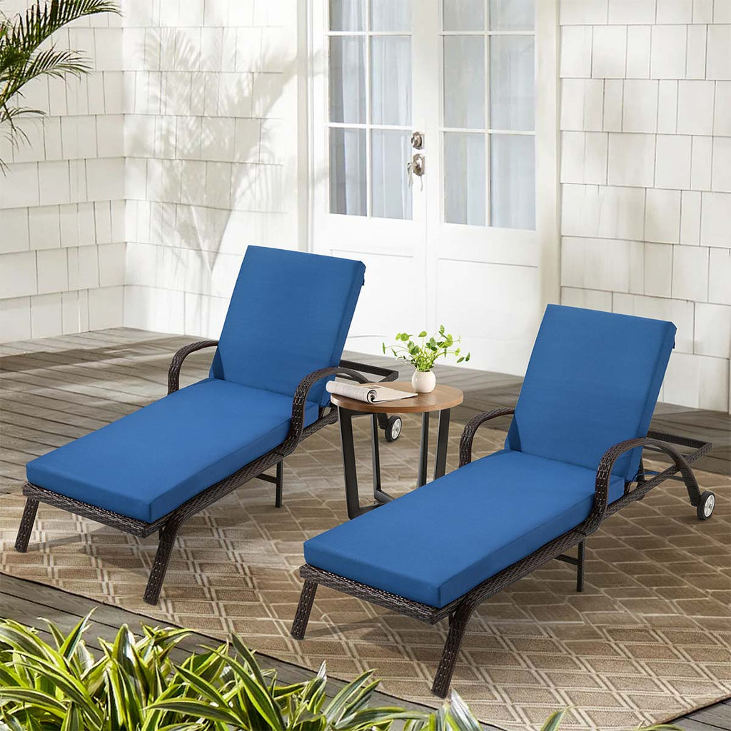 Allgoodsmarketstore Outdoor Lounge Chair Cushion Replacement Set of 2, Dark Blue