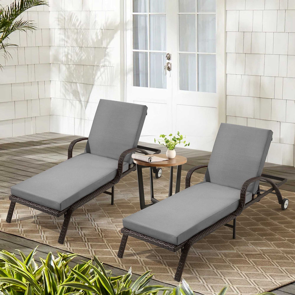 Allgoodsmarketstore Outdoor Lounge Chair Cushion Replacement Set of 2, Grey