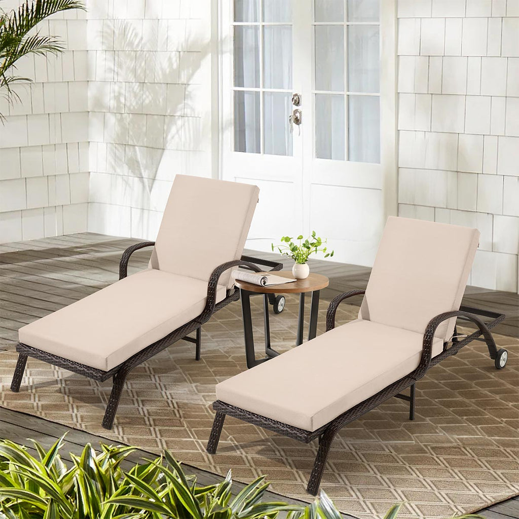 Allgoodsmarketstore Outdoor Lounge Chair Cushion Replacement Set of 2, Beige