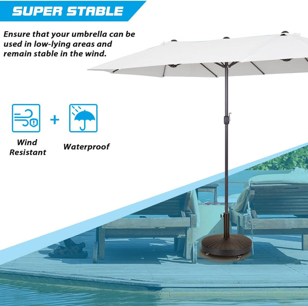 Allgoodsmarketstore 52LBS Umbrella Base, Resin Umbrella Holder for Patio Deck Porch Poolside (Bronze)