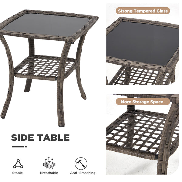 Allgoodsmarketstore 6 Piece Patio Furniture Set, Rattan Outdoor Sectional for Deck Backyard Porch (7 Seats, Gray)