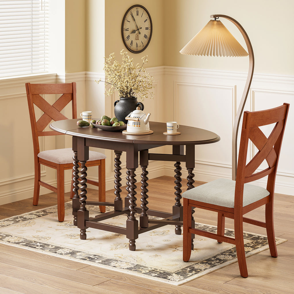 Rustic Farmhouse 19" Upholstered Barstool, Solid Wood Dining Chairs Set of 2 for Kitchen and Dining Room, Natural Oak Wood