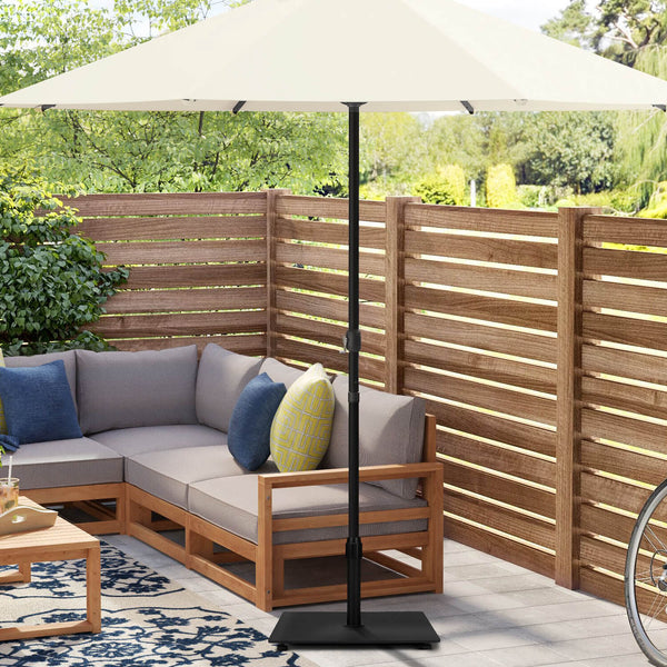 Allgoodsmarketstore 38 lbs Square Heavy-Duty Steel Plate Umbrella Base Stand for 1.5“ or 1.9” Poles, for Outdoor, Lawn, Deck, Poolside & Patio Umbrella Stands