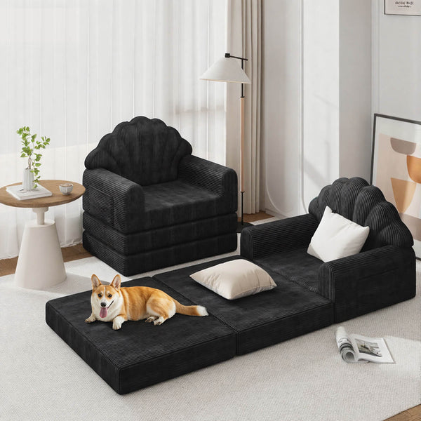 Allgoodsmarketstore 2-in-1 Folding Sofa Bed with Back Support, 75