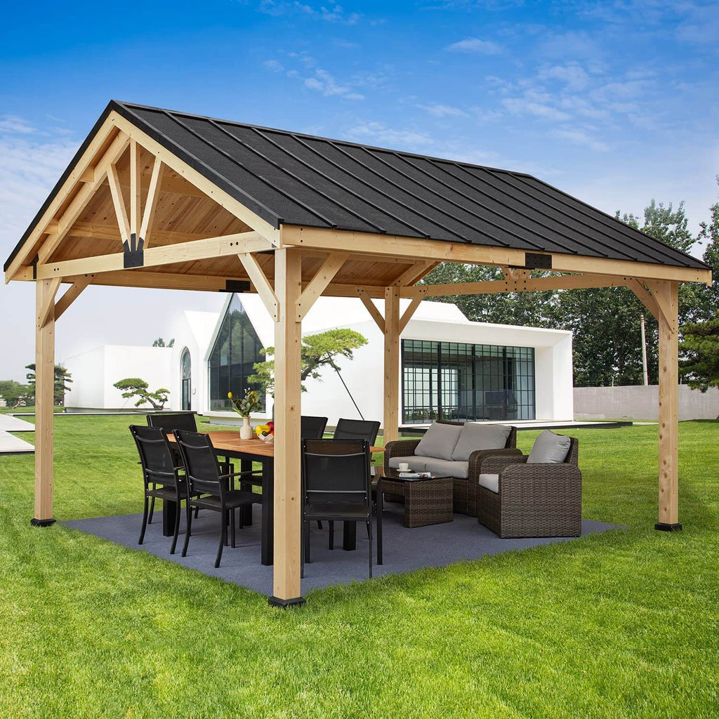 Allgoodsmarketstore 13' x 16' Hardtop Gazebo with Waterproof Asphalt Roof