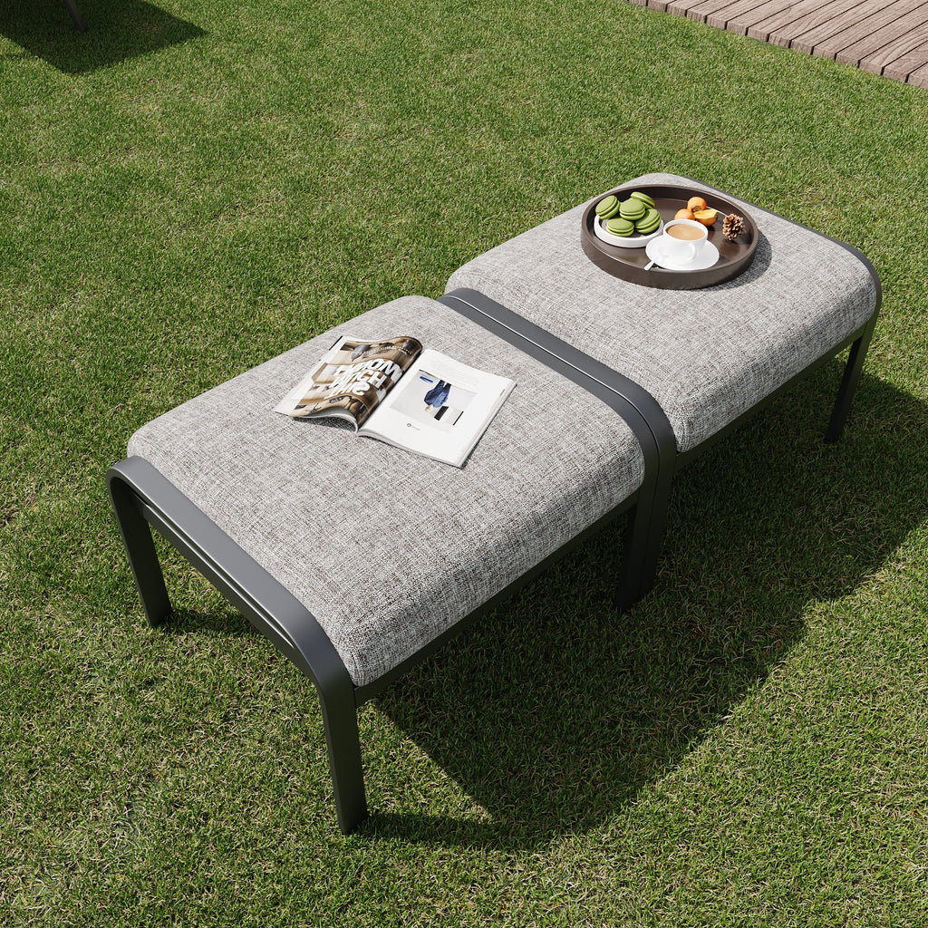 Allgoodsmarketstore Versatile Patio 2PCS Ottoman - Footrest, Extra Seating & Easy-Clean Design, Gray