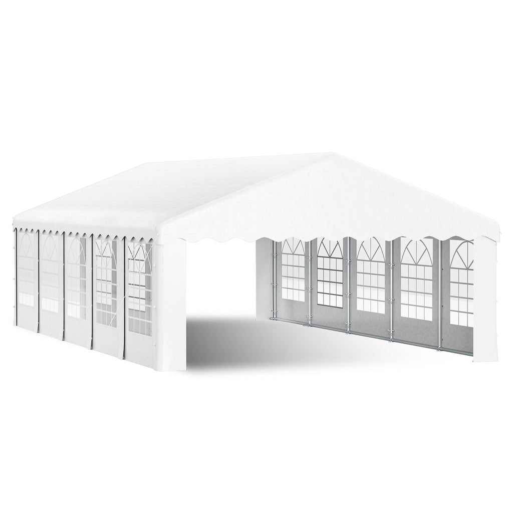 Allgoodsmarketstore 16x32 Ft Heavy Duty Party Tent Gazebo For Events Weddings BBQs Removable Sidewall Windows Storage Bags Included White