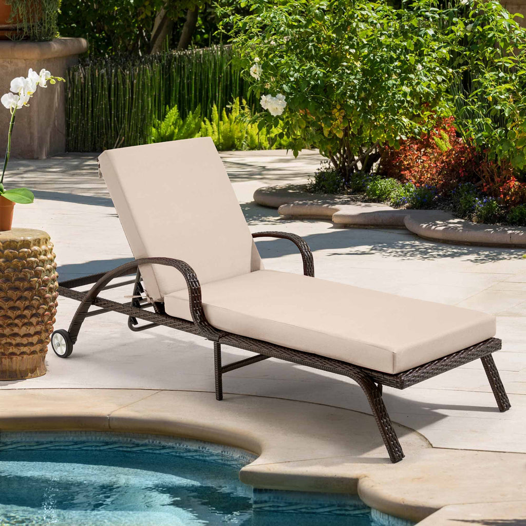 Allgoodsmarketstore Outdoor Lounge Chair Cushion Replacement, Khaki