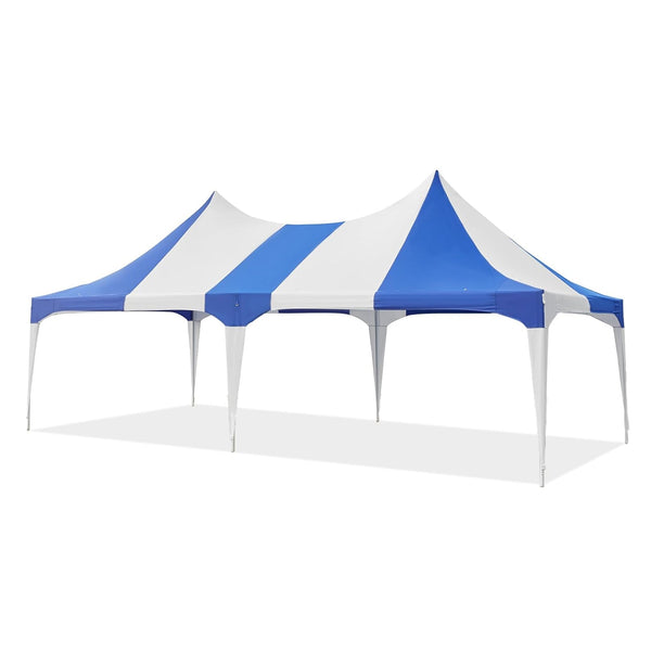 Allgoodsmarketstore 26x13 Party Tent Heavy Duty Wedding Tent Double Peaked Canopy Tent With Pole Less Event Space Tent For Party Event White Blue
